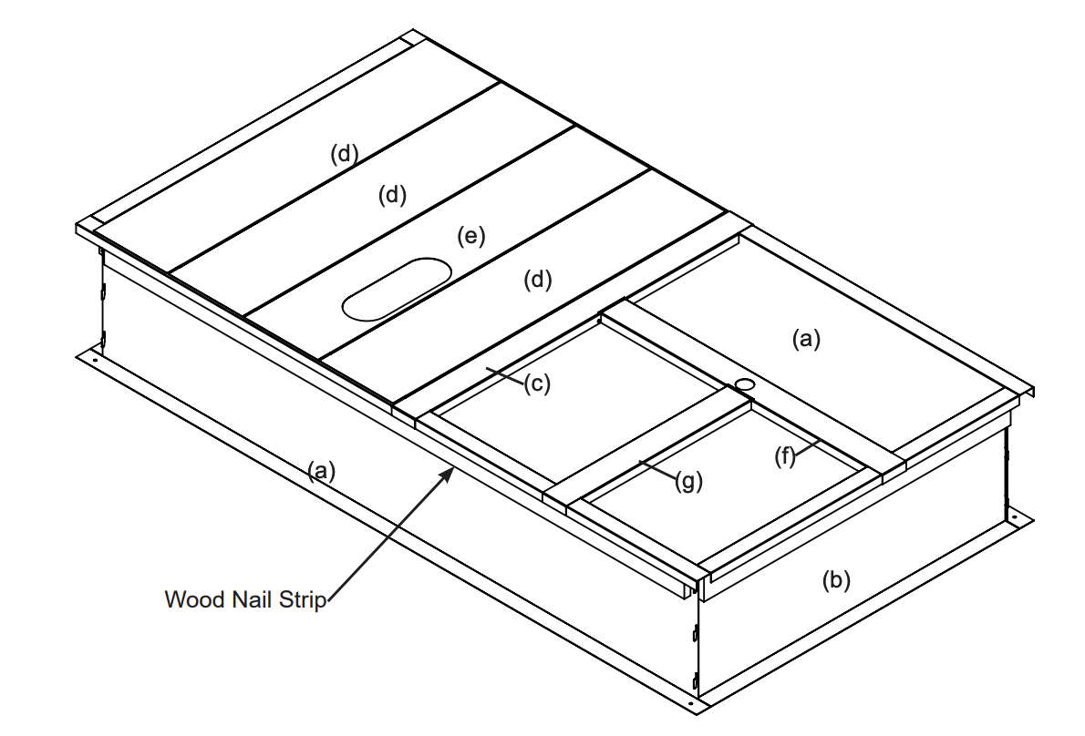 Rheem® RXKG-DDD14 Flat Roof Curb - For RGED