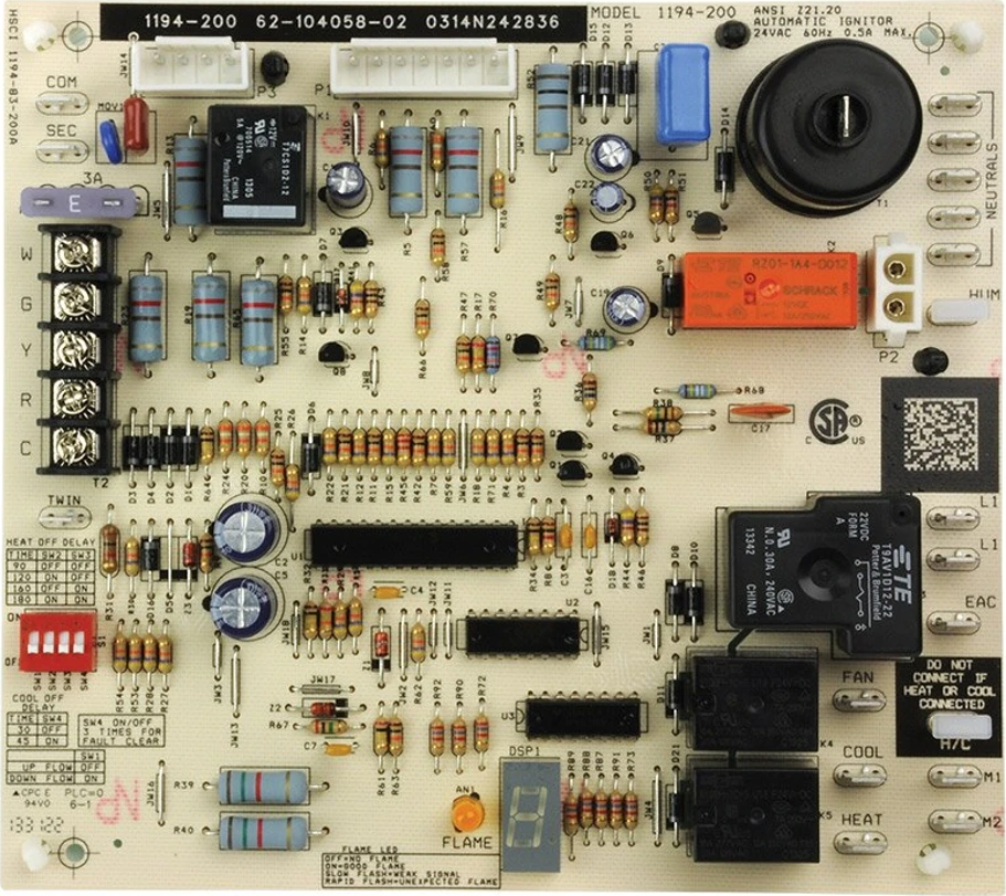 Rheem® 62-104058-02 24V Integrated Furnace Control Board - For R801P-MSA,MXA / R801S-MSA,MXA / R801T-W801T-ZSA,ZSB