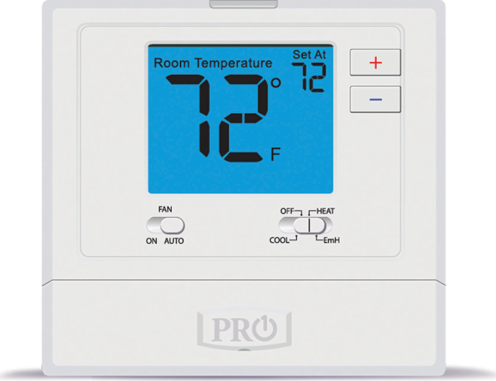 Rheem® T721 Pro1 Non-Programmable Thermostat - 2H/1C, Backlit LCD, Battery / Hardwired, White