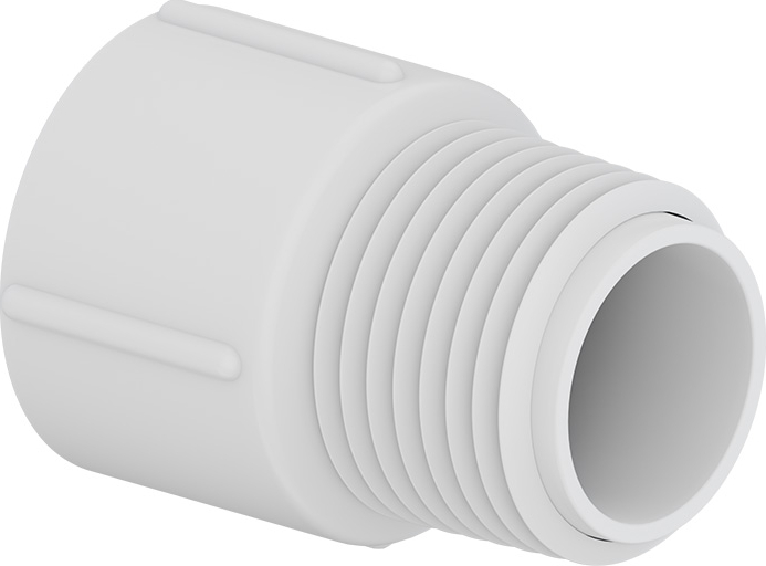 TIGRE 436-007 3/4 x 3/4 Male Adapter - Schedule 40, White, MPT x Slip