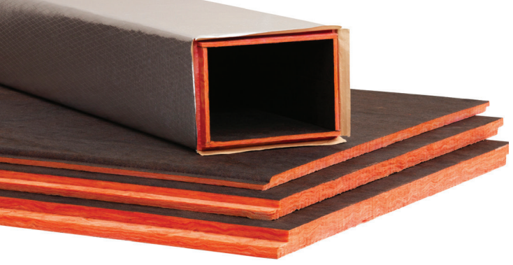 FOAMGLAS® 441681 QuietR R-4.3 FRK Duct Board - 1 x 48 x 120 in, Fiberglass, 25/50