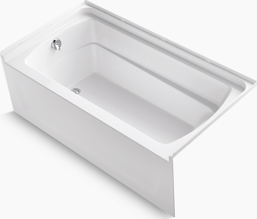 Kohler® 71121110-0 Ensemble Alcove Tub - Left Hand Drain, 60 x 32 x 21 in, Vikrell