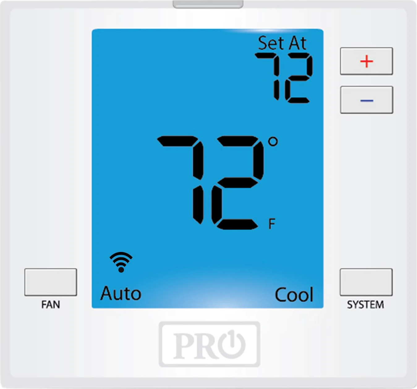 Rheem® T751I Pro1 Wi-Fi Thermostat - 2H/2C / 4H/2C, Backlit LCD, Hardwired, White