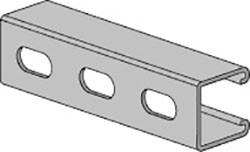 United Pipe & Steel AS200EH-G AS 200EH Series Galvanized Steel Channel Strut - 1.625 x 1.625 x Silver / Metallic
