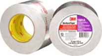 3M 1581A 2.5 in Foil Tape - 180 ft L, Aluminum Foil, Silver / Metallic