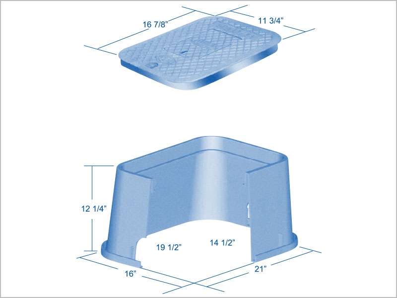 TIGRE 120M Rectangular Water Meter Box - 12 in x 17 in x 12 in