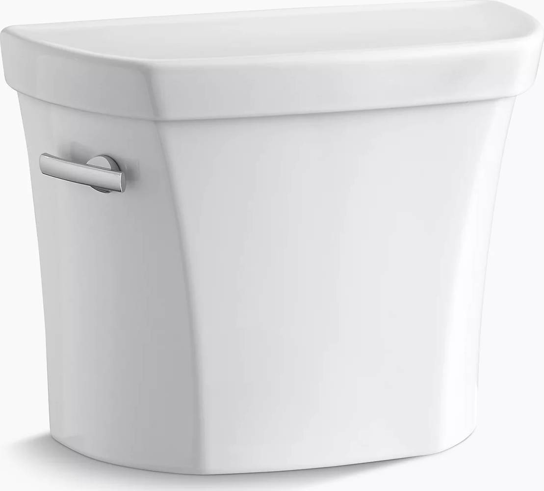 Kohler® K-4467-0 Wellworth 1.28 GPF Toilet Tank - Left Hand Trip Lever, White