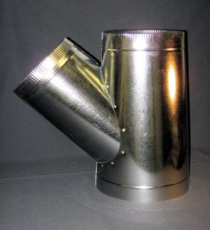 Barrington® 809028S 809 Series 12 x 10 x 8 in Stub Wye w/ Mastic - 45 Degrees, Galvanized Steel