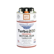 AMRAD TURBO200 Universal Capacitor, 2.5 to 67.5 uF MFD, 440/370 V, Round, Single Run Capacitor, 2-1/2 in Dia, 4.9 in H