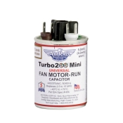 AMRAD TURBOMINI Universal Capacitor, 2.5 to 15 uF MFD, 440/370 V, Round, Single Run Capacitor, 1-3/4 in Dia, 2.8 in H