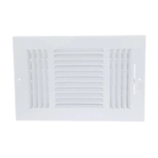 AirMate® 01051404CW Supply Register, For Duct Size: 14 x 4 in, Rectangular Duct, 3-Way Deflection, Steel, Enamel
