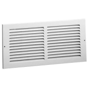 AirMate® 01111608CW Return Air Grille, For Duct Size: 16 x 8 in, Rectangular Duct, Steel, Enamel, 9-3/4 in H, 40 deg