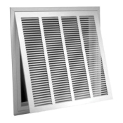 AirMate® 03102424CW Filter Grille, For Duct Size: 24 x 24 in, Square Duct, Steel, Enamel, 24 in H, 24 in W, 1-5/8 in D