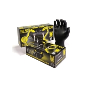 BLACK MAMBA BLK-130 Gloves, Nitrile Polymer, Black, XL, 7 mil Thickness, Disposable: Yes