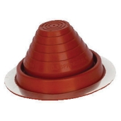 BRAMEC® 30800 High Temperature Flashing, For Pipe Size: 1/4 to 5 in, Aluminum/Silicone, Red, Round Base