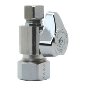 BrassCraft® G2CR14X C 1/4 Turn Angle Stop Valve, 1/2 in Inlet, Compression Inlet, 3/8 in Outlet, OD Compression Outlet