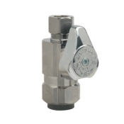 BrassCraft® G2PS14X C Straight Stop, 1/2 in Inlet, Push-to-Connect Inlet, 3/8 in Outlet, OD Compression Outlet