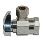 BrassCraft® G2R17X C 1/4 Turn Angle Stop Valve, 1/2 in Inlet, FIP Inlet, 3/8 in Outlet, OD Compression Outlet, 1.95 in D