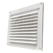 Builder's Best® 110898 Mini-Louver Hood, 8.2 in Opening Width, 8.2 in Opening Length, Plastic, 5/8 in Height, White