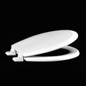 CENTOCO 700-001 Toilet Seat, Round Bowl Shape, White, Centocore™ Wood, 16-3/4 in Length, 14-3/8 in Width, 2 in Height