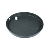 Camco 11360 Drain Pan With PVC Fitting (E/F), 24 in Dia, 2-1/2 in D, Plastic, Use With: Electric Water Heater