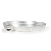 Camco 20830 Drain Pan With PVC Fitting (E/F), 24 in Dia, 2-1/4 in D, Aluminum, Use With: Gas or Electric Water Heater