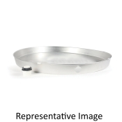 Camco 20860 Drain Pan With PVC Fitting (E/F), 30 in Dia, 2-1/4 in D, Aluminum, Use With: Gas or Electric Water Heater
