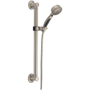 DELTA® 51900-SS Hand Held Shower With Traditional Slide Bar/Grab Bar, 1.75 gpm Flow Rate, 9 Functions, Stainless