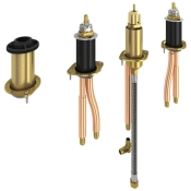 DELTA® R4707-PX Flexible-Mount Roman Tub Rough-in Kit With Handshower, Deck Installation / Mounting, Brass, 2 Handles
