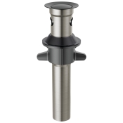 DELTA® RP101630BL Pop-Up Drain With Overflow, Metal, Matte Black, 8-5/16 in H, 3-1/4 in W, 2-3/16 in OD, 1-1/4 in, Drain