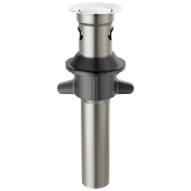 DELTA® RP101630PC Pop-Up Drain With Overflow, Metal, Chrome, 8-5/16 in H, 3-1/4 in W, 2-3/16 in OD, 1-1/4 in, Drain