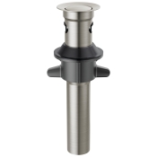 DELTA® RP101630SS Pop-Up Drain With Overflow, Metal, Stainless, 8-5/16 in H, 3-1/4 in W, 2-3/16 in OD, 1-1/4 in, Drain
