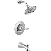 DELTA® T14432 Tub/Shower Trim, Wall Installation/Mounting, Metal, Chrome, 1.75 gpm, 1, 5 in H, 5-1/2 in, Trim