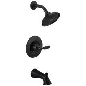 DELTA® T14432-BL Tub/Shower Trim, Wall Installation/Mounting, Metal, Matte Black, 1.75 gpm, 1, 5 in H, 5-1/2 in, Trim