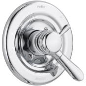 DELTA® T17038 Valve Only Trim, Wall Installation / Mounting, Brass, Chrome, 1.75 gpm Flow Rate, 2 Handles, Lever Handle