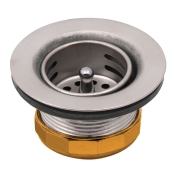 Dearborn® 3784 Bar Sink Strainer With Crumb Cup, For Sink Opening Size: 2 in, 1-1/2 in Outlet Connection, Chrome-Plated