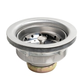 Dearborn® 6 Threaded Body Sink Basket Strainer, For Sink Opening Size: 4 in, 1-1/2 in Outlet Connection, Chrome-Plated