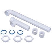 Dearborn® P9121ABG Combination End Outlet Waste, 1-1/2 in, Polypropylene, 16 in L, White, 6.94 in H