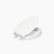 Kohler® Hyten® K-25875-0 Toilet Seat, Elongated Bowl Shape, White, Plastic, Yes, 18-3/16 in Length, 14-7/16 in Width