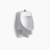 Kohler® K-5016-ET-0 Siphon-Jet Urinal, 0.5 gpf, 1 gpf, Wall Installation / Mounting, Vitreous China, White, 2 in