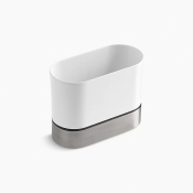 Kohler® K-6378-0 Kitchen Brush Caddy, Stainless Steel, White