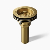 Kohler® K-8801-2MB Sink Drain With Strainer, Tailpiece, 3-1/2 in, 4 in Outlet, Brass, Vibrant Brushed Moderne Brass