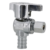Legend Valve 114-615NL 1/4 Turn Angle Stop Valve, 1/2 in Inlet, F1807 PEX Inlet, 1/4 in Outlet, Compression Outlet
