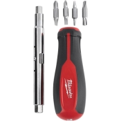 Milwaukee® 48-22-2760 11-in-1 Screwdriver With ECX, 1/4 in, 3/8 in Drive, #1, #2, 3/16 in, 1/4 in Bit, 11 -Piece, No