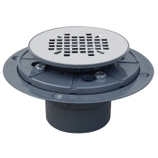 Sioux Chief 821-270P Shower Pan Drain, For Pipe Size: 2 in, Hub Outlet Connection, PVC Body, Stainless Steel Grate