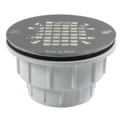 Sioux Chief 825-27P Shower Module Drain, For Pipe Size: 2 in, Hub Outlet Connection, PVC Body, Stainless Steel Grate