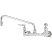 T&S B-0231 Double Pantry Faucet, Wall Installation / Mounting, 23.09 gpm Flow Rate, Polished Chrome, 12 in Spout Reach
