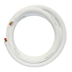 JMF DL06100850HX EZ-Pull Line Set, 50 Ft L, 3/8 In Liquid Line, 5/8 In Suction Line, 1/2 In Thick Insulation, White