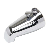WOLVERINE BRASS® 52581 Tub Spout With Diverter, Chrome-Plated, 1/2 x 3/4 in Connection, IPS Connection, Zinc Body