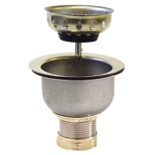 WOLVERINE BRASS® 52810 Posi-Lock Deep Dish Sink Strainer, Stainless Steel, Polished, 4-1/2 in Outside Diameter